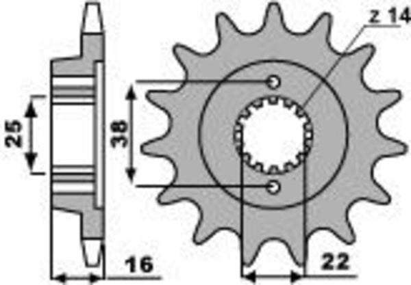 PBR Steel Standard prednji Sprick 2222 - 525 2222 15 18nc