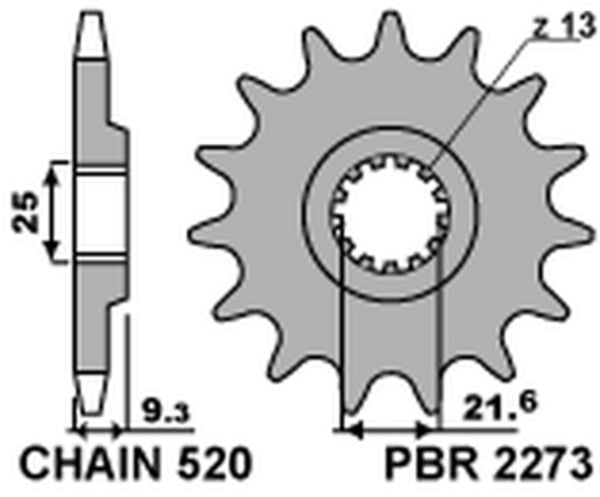 PBR Steel Standard prednji Sprick 2273 - 520 2273 15 18nc