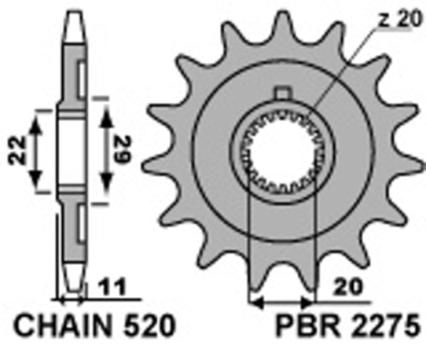 PBR Steel Standard prednji Sprick 2275 - 520 2275 13 18nc