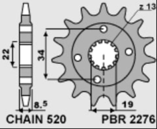 PBR Steel Standard prednji Sprick 2276 - 520 2276 15 18nc