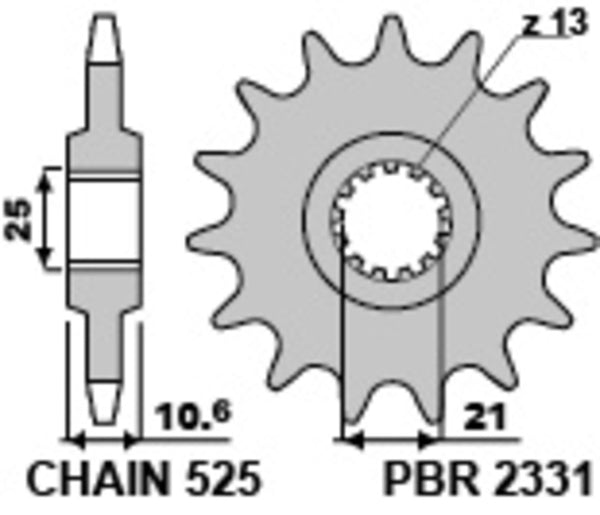 PBR Steel Standard prednji Sprick 2331 - 525 2331 15 18nc
