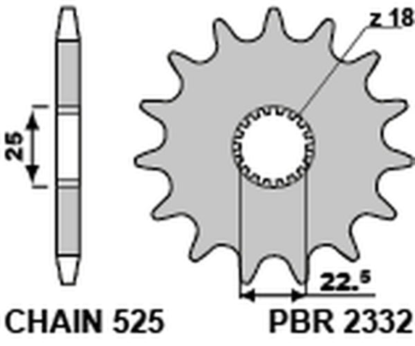 PBR Steel Standard prednji Sprick 2332 - 525 2332 17 18nc