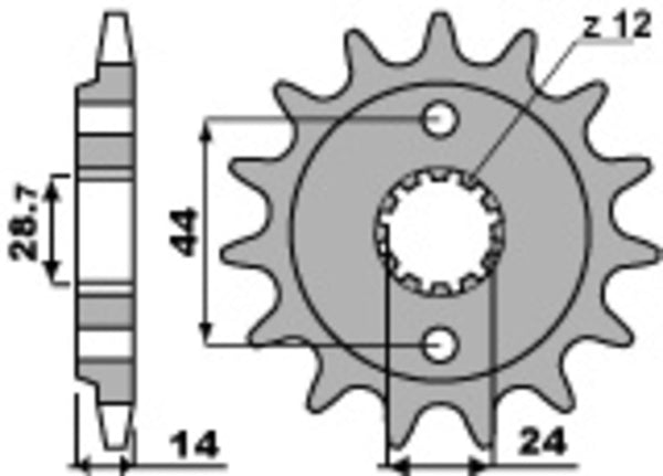 PBR Steel Standard prednji Sprick 348 - 525 348 16 18nc