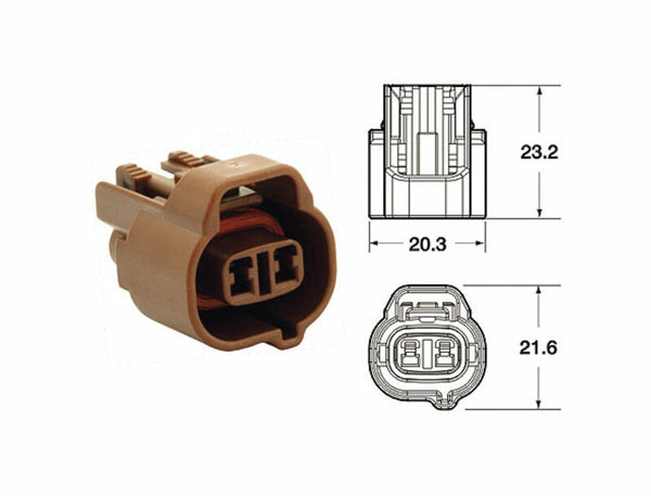 Bihr Female Connector 090 SMTO Series Oe Type 2 Plugs End Set Brown - 5PCS3202A0820