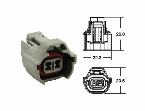 Bihr Female Connector 090 SMTO Series Oe Type 2 Plugs End Set Gray - 5PCS3202A0839