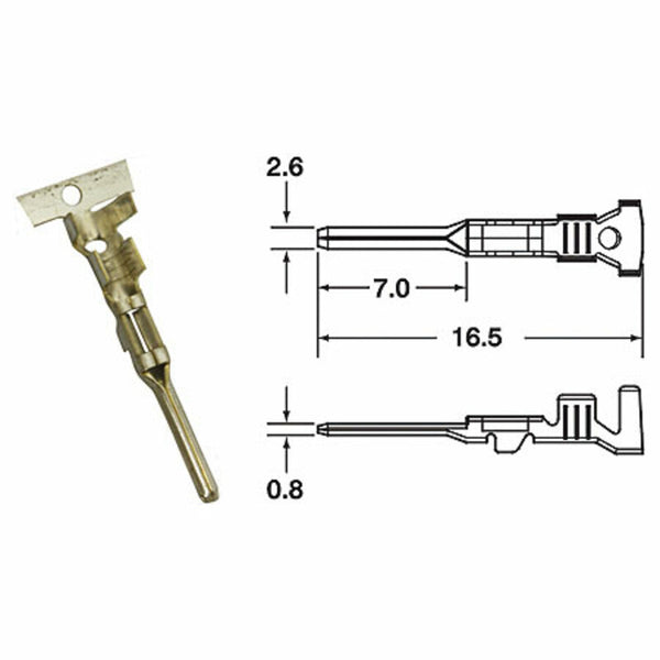 Bihr Generic Male Connector Ø0.85mm²/1.25mm²1101A0241
