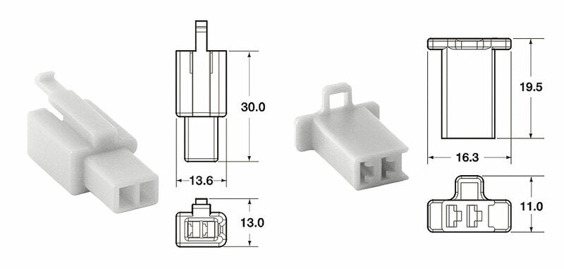 Bihr 2 zástrčky koncových koncových konektorov 110 ml typu OE Ø0,5 mm²/0,85 mm² - 5 sets110 ml.2p