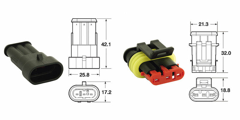 BIHR 3 Plugs End Set Generic Connectors - 5 sets60:00.3p