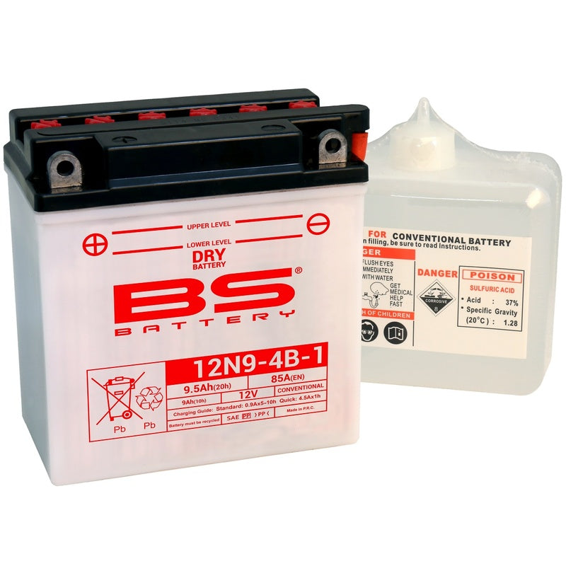 BS Battery Battery Conventional With Acid Pack-12N9-4B-1