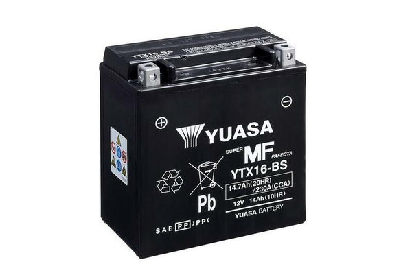 „Yuasa“ techninė priežiūra -nemokama baterija su rūgšties paketu -ytx16 -b