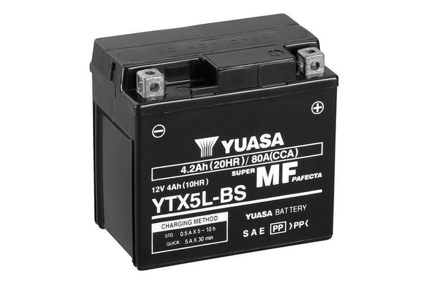 „Yuasa“ techninė priežiūra -nemokama baterija su rūgšties paketu -ytx5l -b