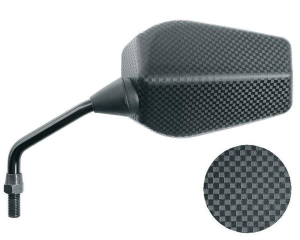 Vicma F1 Rectangular Left Mirror Universal M10/125 - Carbon (1pc) E977i