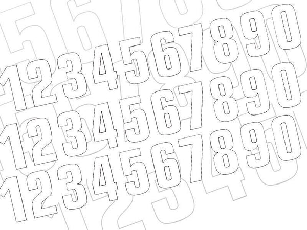 Blackbird Race Number 4 7x5,5cm balts 3 BIHR_1_/10/4 komplekts