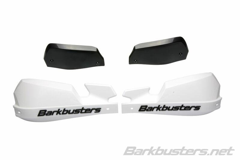 „Barkbusters VPS MX Handguard“ plastiko rinkinys tik balto/juodo deflektoriaus VPS-003-01-WH