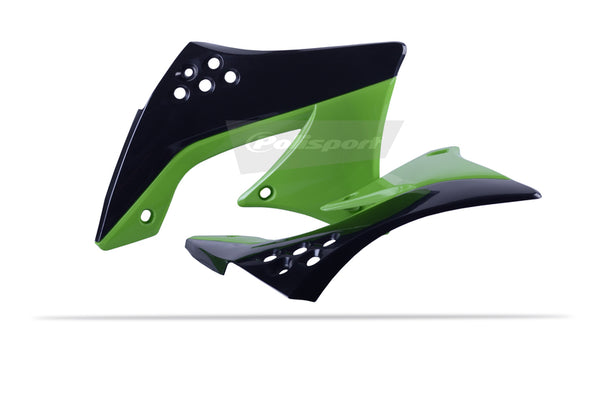 Policeport Radiator Covers Oem Color Black/Green Kawasaki KX450F 8412900004