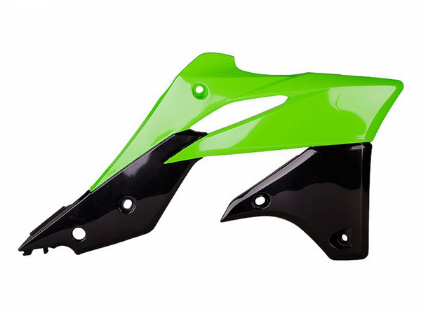 Policeport Radiator Covers Oem Color Green/Black Kawasaki KX250F 84169001