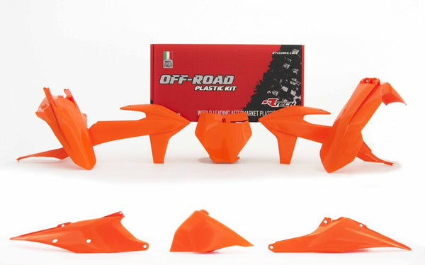 Racetech Replica Plastic Kit + air cans - KTM Orange
