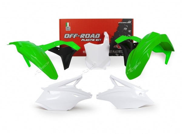 Racetech Plastic Kit Oem Color (2017) Green/White/Black Kawasaki KX250F R-Kitkxf-Oem-519