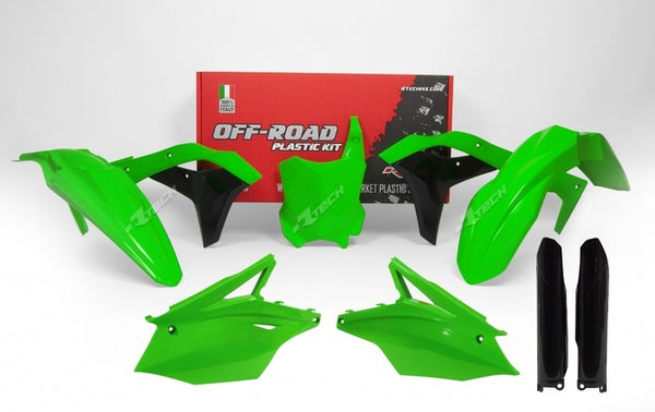 Racetech Plastic Kit Neon Green/Black Kawasaki KX250F R-KITKXF-VF0-519