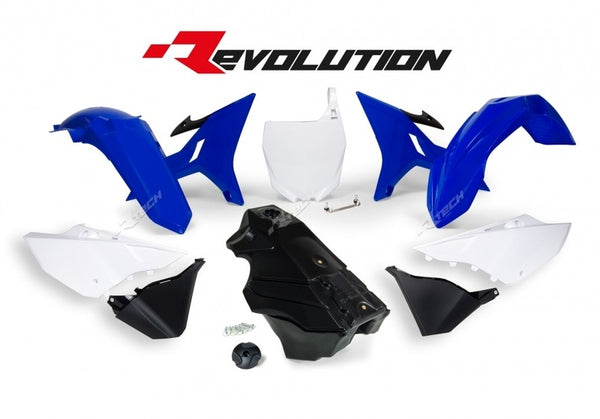 RaceTech Revolution plastmasas komplekts + gāzes tvertne OEM krāsa zilā/baltā/melnā Yamaha YZ125/250 R-Kityz0-BL0-016