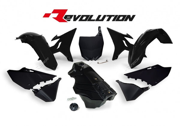 RaceTech Revolution plastmasas komplekts + gāzes tvertne Black Yamaha YZ125/250 R-Kitez0-NR0-016