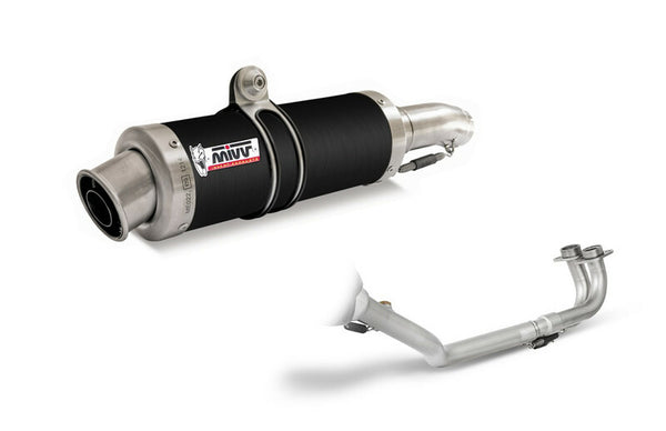 MIVV GP Full Exhaust System - Yamaha T-Max 500 00.73.Y.018.LXB med sportigt ljuddämpare och rostfritt rör, perfekt för prestandaoptimering.