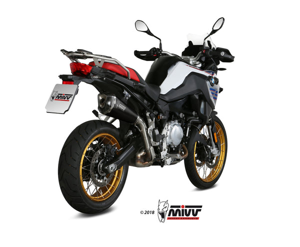 MIVV Delta Race Muffler Steel Black/Carbon End Cap BMW F850GS 00.73.B.033.LDRB 