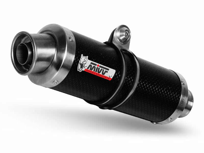 MIVV GP Carbon ljuddämpare med rostfritt ståländstycke för Honda CB500F 00.73.H.062.L2S, sportig design för motorcykeltillbehör.