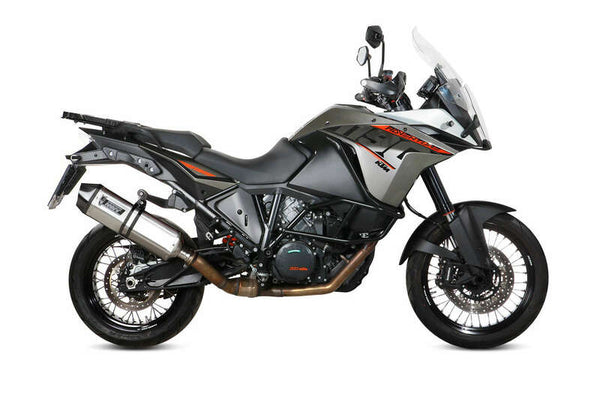 MIVV SPEED EDGE Stainless Slip-On KTM 1190 Adventure 00.73.KT.017.LRX monterad på KTM 1190 Adventure motorcykel, visad från sidan.