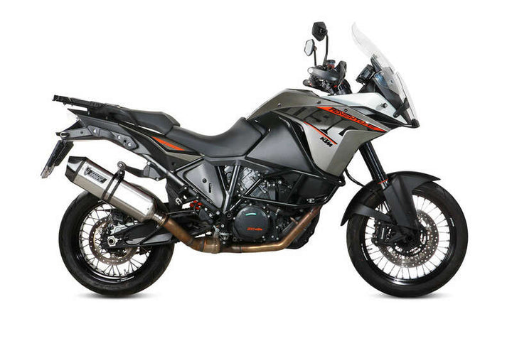 MIVV SPEED EDGE Stainless Slip-On KTM 1190 Adventure 00.73.KT.017.LRX monterad på KTM 1190 Adventure motorcykel, visad från sidan.