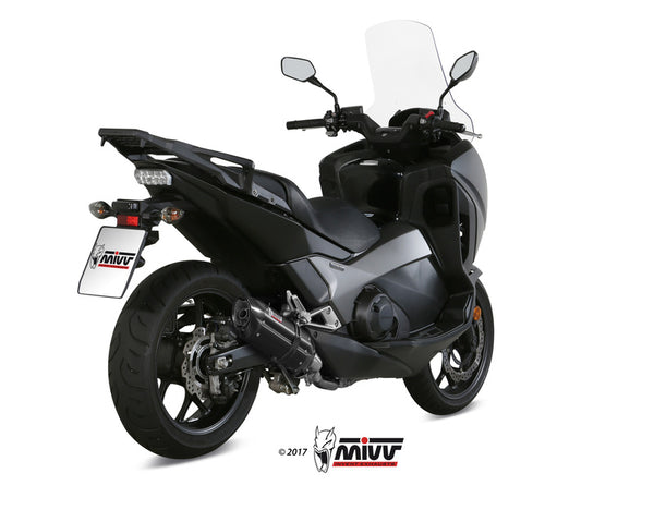 Mivv suono steel black muffler carbon end cap honda integra 750 h.065.l9