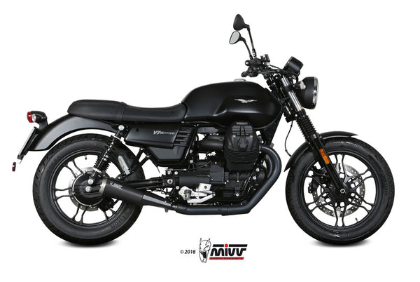 Mivv Ghibli trokšņa slāpētāja tērauda melna/nerūsējošā tērauda gala vāciņa moto guzzi V7 III M.012.lgb