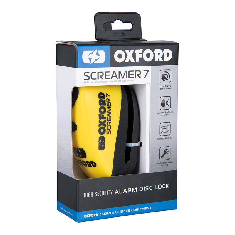 Oxford Screamer 7 Disk Lock - Ø7mm žltá/čierna LK290