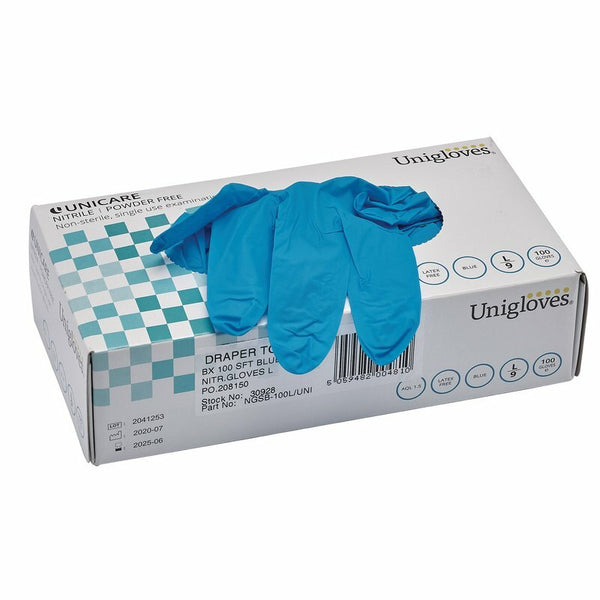 DRAPER NITRILE WORKSHOP GLOVES BLUE (100 PIECES) 30928.0