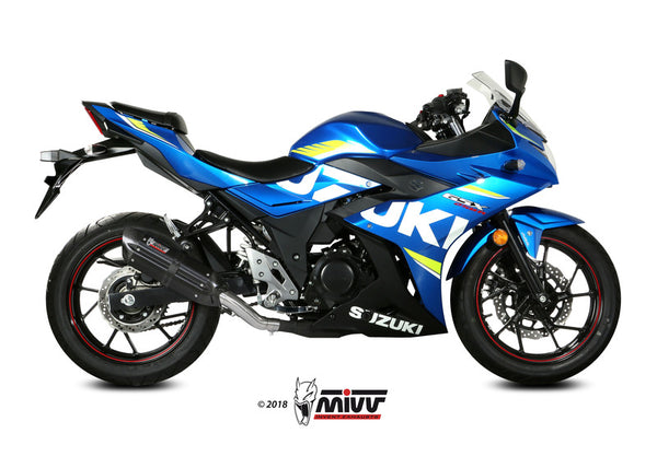MIVV Suono Muffler Steel Black/Carbon End Cap Suzuki GSX-R250 S.054.L9 
