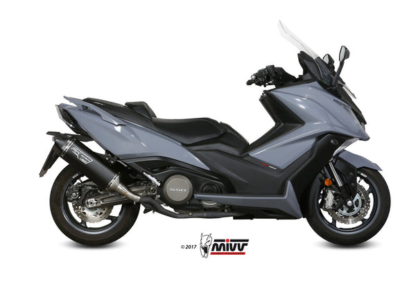 MIVV Speed Edge Black Silencer Black Steel/Carbon End Cap Kymco AK 550 o.008.lrb