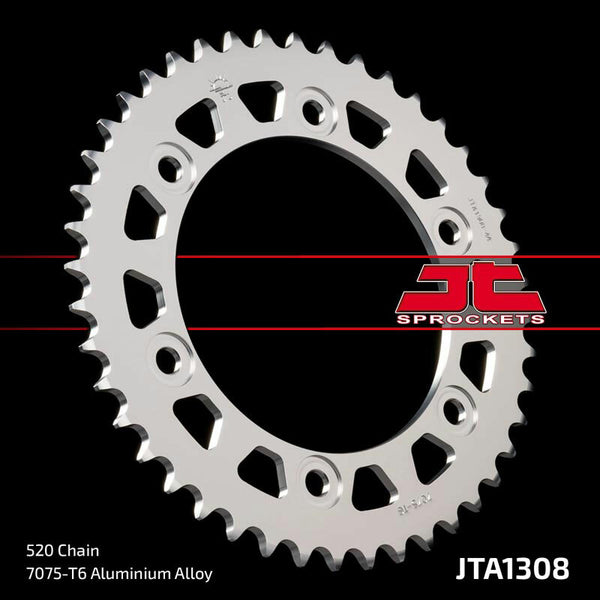 Aluminij ultra -svjetla JT SPROCK -a Sprock Sprock 1308 - 520 JTA1308.44BLK