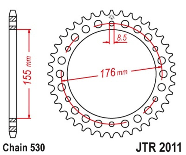 JT Sprickets Steel Standard Reary Sprick 2011 - 530 JTR2011.44