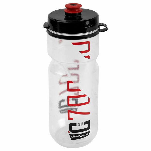 Police Port Water Bottle C700 Clear/Black/Red Clip On Cap 700ml 86449001