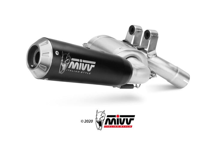 MIVV X-M1 Slip-on Steel Black rostfritt avgassystem för BMW F900XR B.037.LC4B, närbild på produkten. Premium tillbehör inom MC-avgassystem.