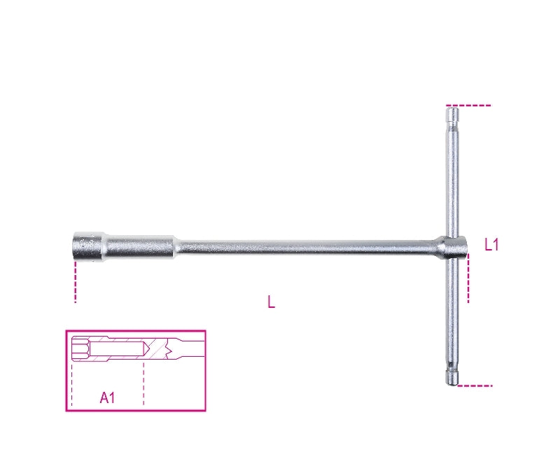BETA Deep 6 points T-Handle Socket Wrenches - 8mm 009490008