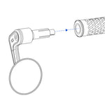 Oxford Street Bar End Universal kreisais spogulis - melns (1PC) OX535