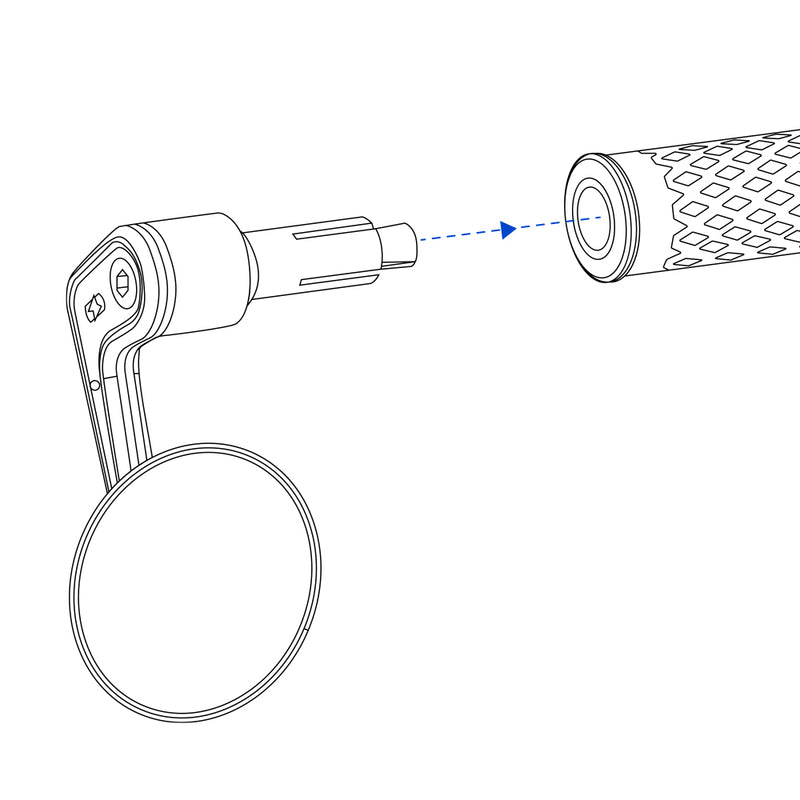 Oxford Street Bar End Universal Dešinysis veidrodis - juodas (1pc) OX536