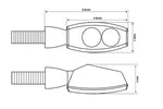 HighSider CNC LED indikatori Mazie bronkss, melns, tonēts stikls, E-apstiprināts, (pāris) 204-2860