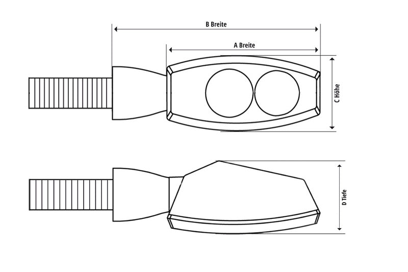 Highsider CNC LED 3in1 rep, svjetlo kočnice, indikator Little Bronx, crno, zatamnjen. 254-2860