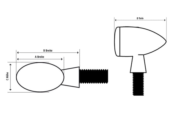 HighSider Led aizmugurējā luktura mikro-bullet, melna, tonēta 255-119