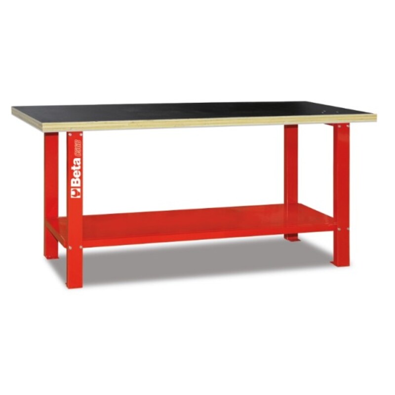 BETAC56B Workbench with Wood Top - Red C56B-R