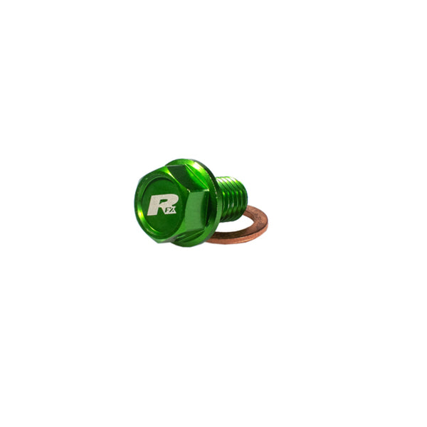 RFX Pro Magnetic Drain Bolt (Green) [M8 x 16mm x 1.5] - Kawasaki KXF250/450 FXDB2030099GN