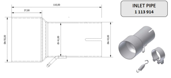MIVV ulazna cijev 55> 41 mm 00.73.KU.00004