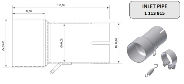 MIVV ulazna cijev 55> 44 mm 00.73.KU.00005